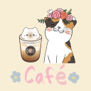 𝚃𝚑𝚎 𝙵𝚕𝚘𝚠𝚎𝚛 𝙲𝚊𝚝 𝙲𝚊𝚏𝚎́ 🌸☕ - discord server icon