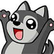 Wolf Emotes (Gray) - discord server icon